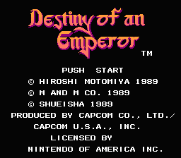 Destiny of an Emperor title screenshot